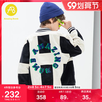 AB childrens clothing boys autumn clothes 2021 New coat young children corduroy baseball jacket childrens fashion coat tide