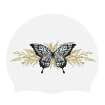 South Korea reallygoods designer professional silicone swimming cap for women flashing butterfly high-grade swimming cap