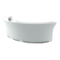 White paint reception desk Welcome desk cashier counter High quality simple modern information desk Bar curved front desk