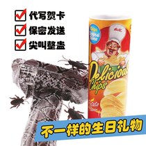 April Fools Day friends were startled Birthday creative gifts tricky spoof weird whole person toy potato chip bucket snake
