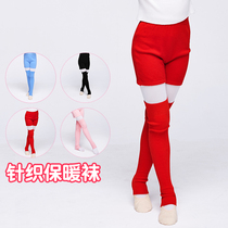 Dance shoes and socks children womens socks leg guards knee knitted stockings Latin ballet practice foot guards dance socks