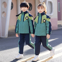 Set primary school uniforms spring and autumn clothes assault clothes children autumn and winter college style class uniforms three sets of kindergarten Garden uniforms