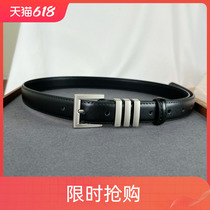 Womens fashion retro two-layer cowhide belt casual style silver pin buckle slimming all-match casual pants waist belt