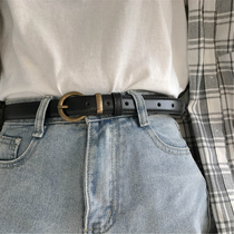 Retro belt female minority student black design sense trousers belt ladies jeans belt mens fine decoration ins style