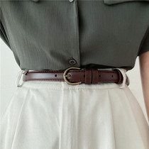 Retro small belt ladies ins style all-match jeans belt thin black decoration simple belt soft summer tide