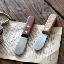Japanese Beech handle household stainless steel breakfast jam spatula butter CHEESE CHEESE Cheese Knife bread knife childrens knife