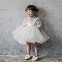 Little flower girl dress womens daily dress baby dress high waist princess dress childrens birthday puffy gauze dress