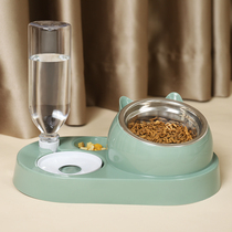 Cat bowl double bowl cat ceramic automatic drinking dog bowl cat food rice bowl cat bowl cat bowl cat basin dog pet supplies