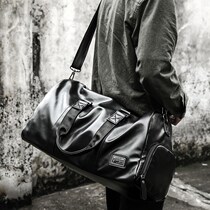 Genuine Leather Handbag Men Travel Bag Large Capacity Dry Wet Separation Fitness Bag Men Single Shoulder Inclined Satchel Bag Cow Leather