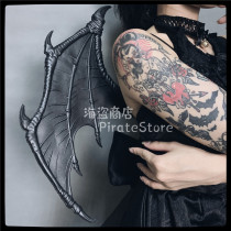 Dark winged demon wings black leather texture demon Meow Pink dark Goth Loita cos