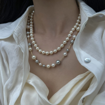 Fang Tangjia Candy-colored age-reducing mixed-color Shijia crystal pearl necklace niche design high-end light luxury necklace