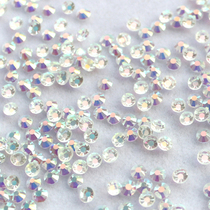 Flash diamond crystal flat bottom glass diamond accessories white rhinestone nude AB pet hairclip hand stick Diamond