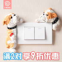 Cute Cartoon Yingniu 3d Solid Resin Switch Patch Wall Patch Protective Sheath Dorm Room Creative Socket Patch Double Switch Sleeve