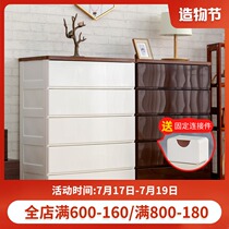 Alice plastic closed wide drawer finishing locker Childrens clothes storage cabinet Chest of drawers Alice