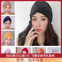 Cute Korean swimming cap female hair special non-tidal tide fabric Japanese face small adult fashion hot spring hat