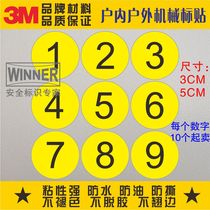 Direct selling 3m self-adhesive stickers power safety signs warning signs marking equipment stickers 1 2 3 4 5 6