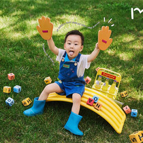 Photo studio baby photo props cartoon yellow seesaw creative street shooting color foam square crawling Palm Board