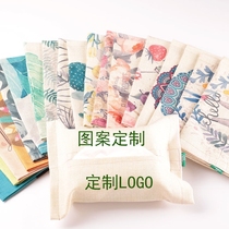 Handmade cotton hemp cloth art Tissue Bag Box DIY Private order Custom printed logo Creative Advertising Inprint Gift Things