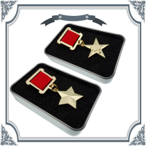 Spot gold plated Stalin Gold Star Award Chapter of the Soviet Union Five Star Labor Medal commemorative badge with a pin