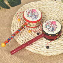 Rattle 0-6-12 months Baby can bite traditional wave drum rattle hand drum baby toy 1 year old