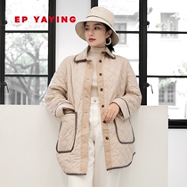  EPYAYING Yaying womens elegant commuter grid bag mid-length cotton coat jacket new M204A