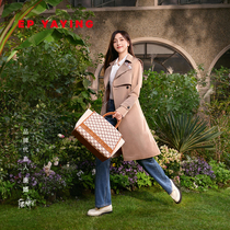 Tang Yan Star Same] EP Yaying Khaki Hepburn Wind Removable Long Trench Coat 2022 Early Spring 7303A