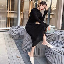With coat sweater skirt children autumn and winter temperament long knee foreign style French knitted base dress tide
