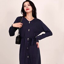 Knitted dress women autumn and winter light luxury 2021 New French niche long sweater skirt knee dress dress women