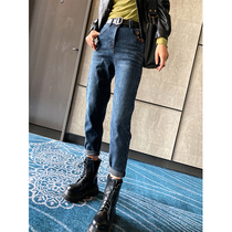Harlan jeans womens autumn and winter 2021 New Korean version of high waist slim Joker loose casual radish daddy pants