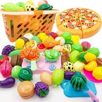 Childrens house toys kitchen cut vegetables pizza cut fruit set boys and girls cake cut gift