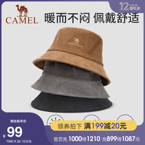 Camel fishermans hat men and women Spring and Autumn retro sunshade tourism corduroy basin hat Joker summer face small sun hat