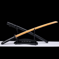 Samurai wood blade training Japanese samurai wooden cos simulation kendo practice bamboo knife Tang horizontal knife with sheath not open blade