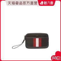 Bally Bali LOGO Striped Hand Grab Bag Mens Bag Handbags Sails Bag Genuine Leather Mens Bag