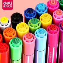 Del seal watercolor pen color pen painting set beginner hand painting brush children non-toxic Primary School students kindergarten washable color baby graffiti 12 colors 24 colors 36 Color Art Special