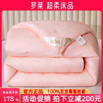 Rolaie home spun silk quilt 100% mulberry silk Chunqiu quilts quilts by pure cotton air conditioning by double thickened winter quilt core