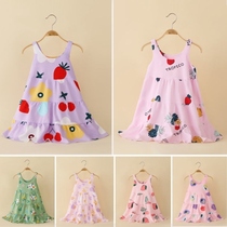 Girls Cotton Silk Nightdress Summer Dress Baby Girl Princess Sundress Little girl Childrens dress Cotton Silk cake dress