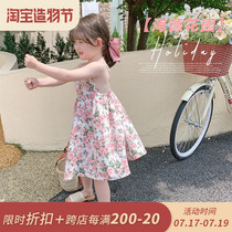 Little pudding baby childrens clothing 2021 new style girls suspender dress childrens summer dress western style skirt baby dress thin