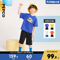 Piggy Banna Boy Dress 2022 Summer Dress New Children Suit CUHK Boy Boy Short Sleeve T-shirt Shorts Two Sets