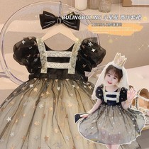 Girls wedding dress Princess dress Summer dress Year-old dress dress Korean version of the foreign style mesh little girl childrens dress