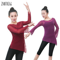 Practice Utiliti Body Suit Adult Female Teacher Ballet Dancer Classical Dance Dance Suit Horn Repair Elastic Mesh Yarn Blouse