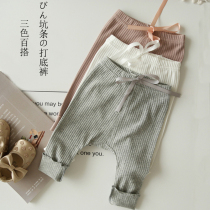 Baby Autumn Dress Woman Baby Beat Pants 0123 Year Old Male Child Pit Bar Elastic Large PP Pants Infant Long Pants Spring Autumn