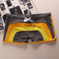 Tide literary youth mens swimming trunks mens flat corner swimming trunks cool color sports fitness mens swimming trunks vacation