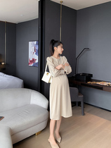 Autumn maternity dress dress belly does not show fashion 2021 hot mom temperament high end age age late pregnancy skirt