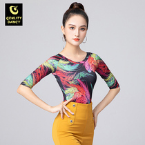 Latin dance clothing 2021 new fashion ballroom dance body training dance top female net red dance clothes