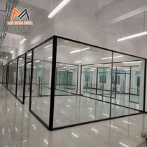 Zhaoqing office glass partition wall High partition double glass louver Tempered glass sound insulation partition Aluminum alloy profiles