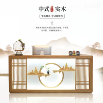 New Chinese bar counter Vintage solid wood cashier Reflexology beauty health hall counter Restaurant Hotel reception desk