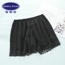 Anly Fang Spring Summer Thin Ice Silk Shorts Lady Lace Side Casual Home Beat Sleeping Pants ED00090