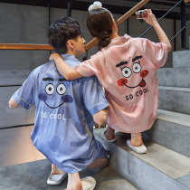 Couple pajamas womens summer ice silk cardigan High-grade cartoon sweet spring and summer mens large size home wear suit