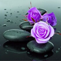 New Diamond painting purple drip rose 5d Rubiks cube round diamond living room decoration Cross embroidery DIY diamond embroidery