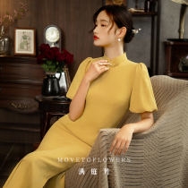 Manchen Fang (Silk) 2021 new improved version of cheongsam girl young senior temperament retro dress